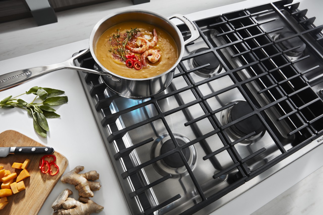 Cooktops with downdraft functionality from KitchenAid.